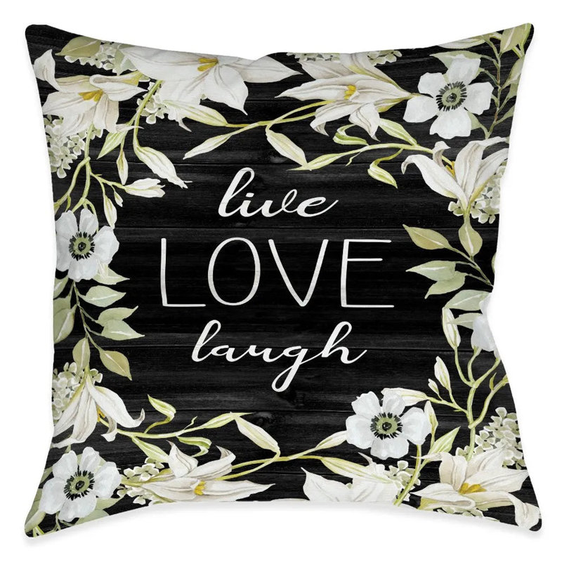 Farmhouse Florals Love Indoor Decorative Pillow
