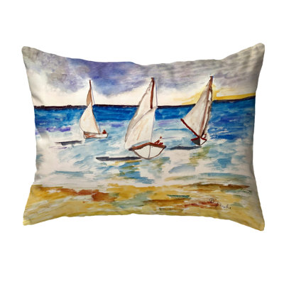Three Sailboats Noncorded Pillow