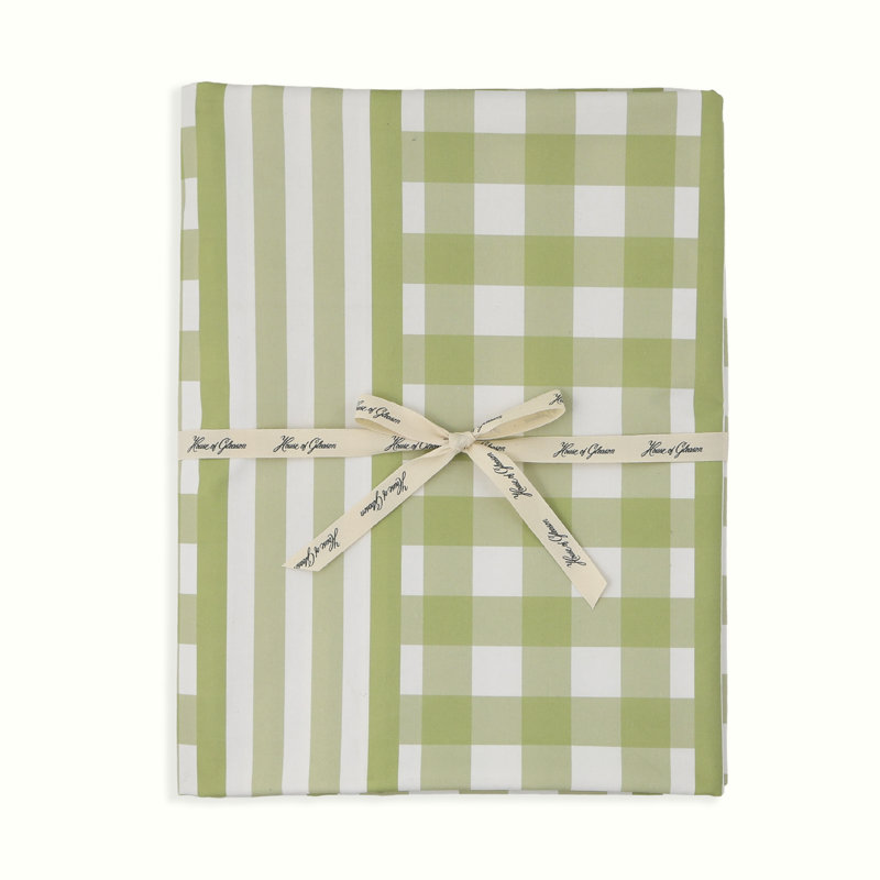 Green Gingham Tablecloth 56"x56"