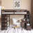Wood Frame Twin Loft Bed With Storage Drawers,Desk And Stairs-1972362609