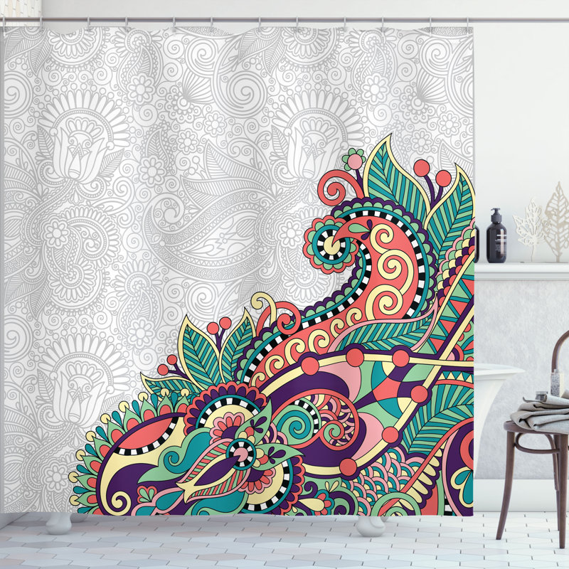 Shower Curtain with Hooks Included, 70"H x 69"W