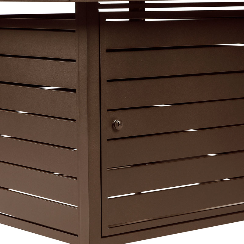 Katara Square Aluminum Propane Fire Pit Table, Brown