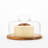 Glass Cake Cover with Wood Bottom