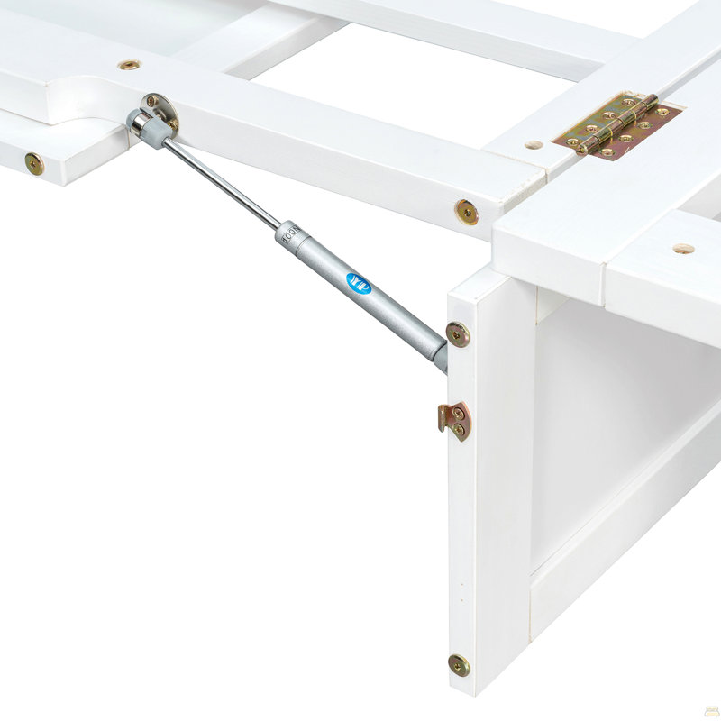 Grand lit escamotable avec grands tiroirs, Blanc