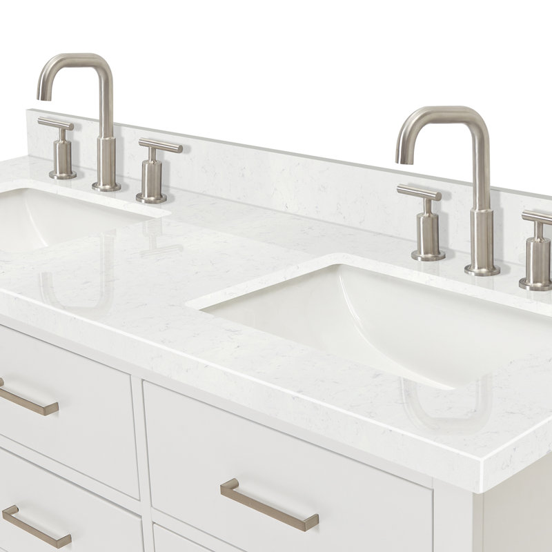 Macolm 72.25'' W Double Vanity, Gray, Brushed Nickel, 60"