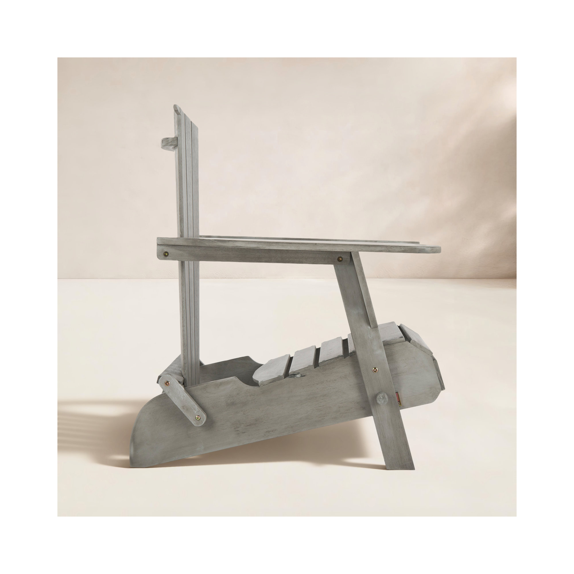 Boonville Eucalyptus Outdoor Adirondack Set, Gray Wash