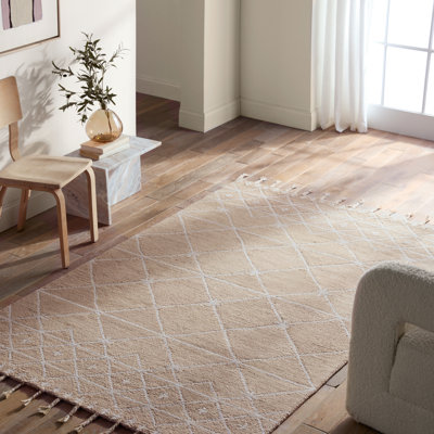 Mildura Rectangle Geometric Hand Tufted Wool Area Rug in White/Ivory -  Jaipur Living, RUG156899