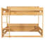 Lit superposé grand sur grand avec tablettes de rangement et ports USB, couleur bois-998681583