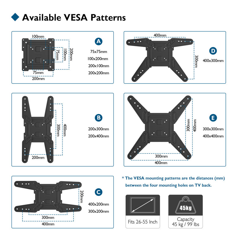 Amanta Symple Stuff Single Screen Wall Mount