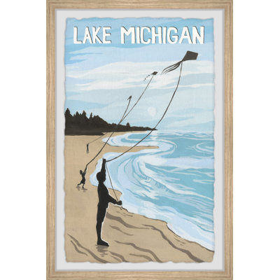 " Kites Over Lake Michigan " by Marmont Hill Painting Print