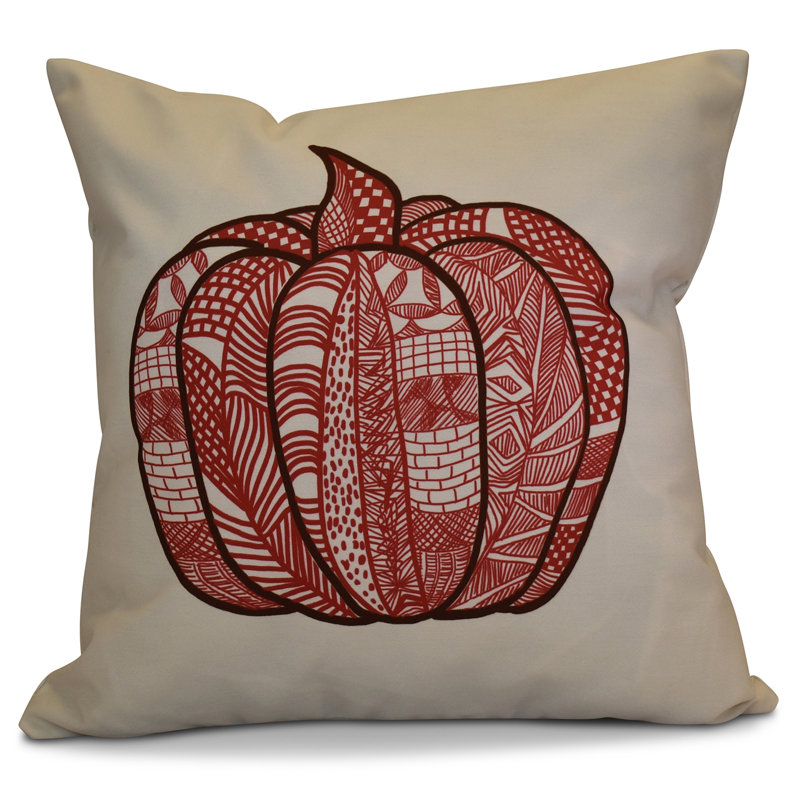 Flipping For Fall Reversible Throw Pillow, Red