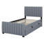 Lit plateforme tapissier avec lit gigogne-477070232