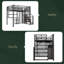 Lit mezzanine double en métal avec garde-robe, bureau, tablettes de rangement-2013689920