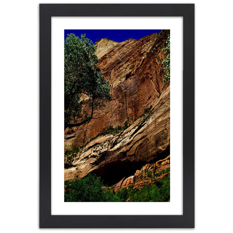 Landscape Rocks - Single Picture Frame Print, 90cm H x 60cm W, Black Framed Paper