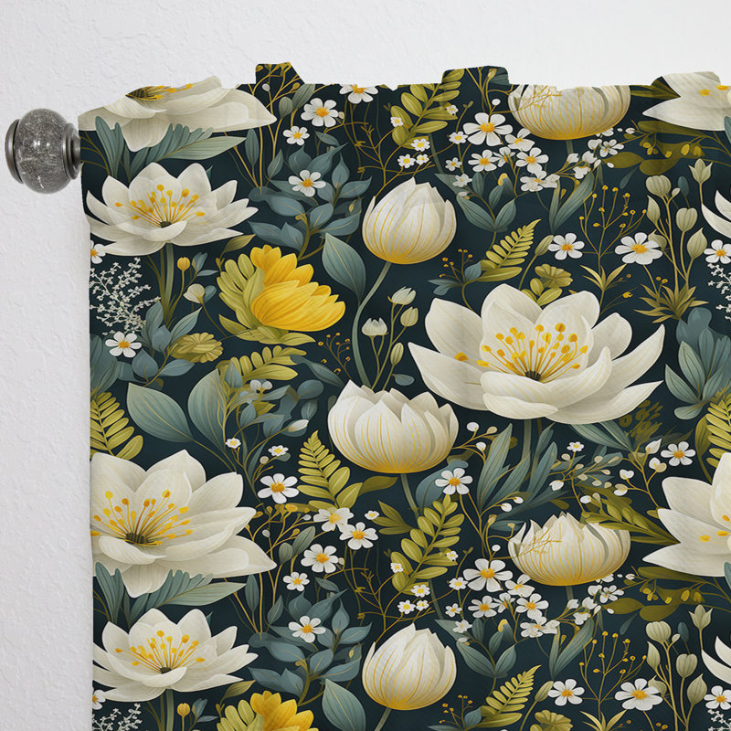 Boho Botanicals Garden - Rideau floral - Velours obscurcissant - 1 panneau, L 52 po x L 95 po