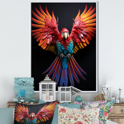 Ailes fantaisistes de perroquets sur toile