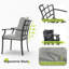 Ensemble repas de patio en métal noir 7 pièces avec table rectangulaire et coussins gris Maynard-122878502