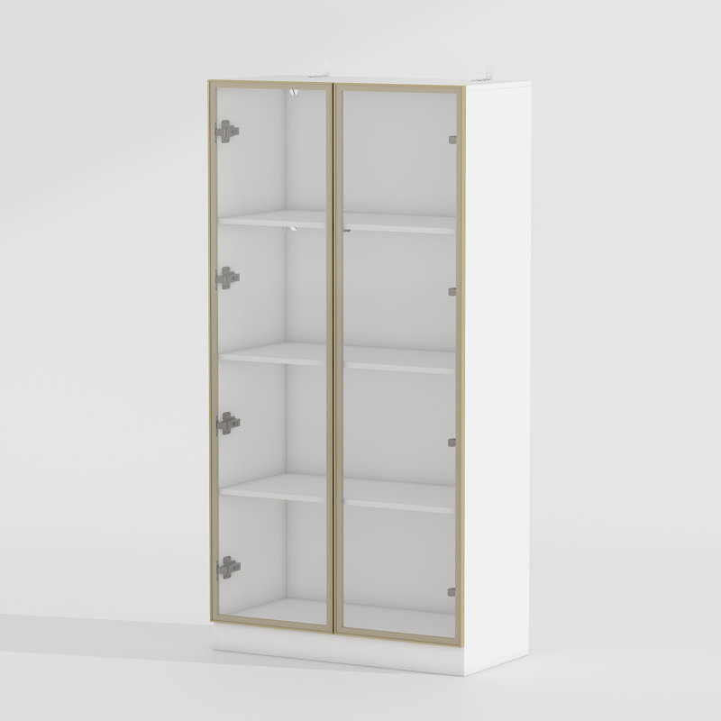 Vitrine H 59,8 po avec DEL et porte en verre, Naturel