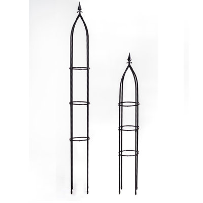 Metal Garden Obelisk Plant Supports Set of 2 Climbing Plant Frames 1.2m & 1.6m Tall – One of Each Size