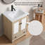 Meuble-lavabo de salle de bain moderne avec lavabo en céramique 1 tiroir et rangement autoportant pour salle de bain
