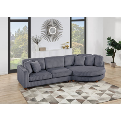 Ensemble de canapé modulaire contemporain en velours côtelé LAF 2 pièces