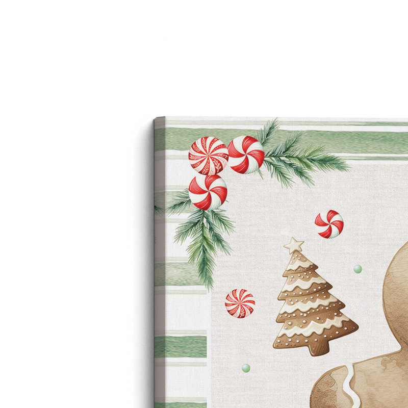 «Gingerbread Boy» par Nicole DeCamp, reproduction d'art, L 30 po x H 30 po, Ne s’applique pas, Toile tendue