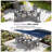 Immie 5 Piece HDPE Outdoor Dining Table Set With Umbrella Hole, Gray-752125444
