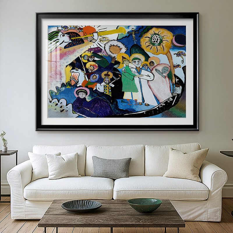 «All Saints I-Wassily Kandinsky», toile tendue avec châssis, galerie, 1970, 26,5 x 36,5, Impression encadrée, Black