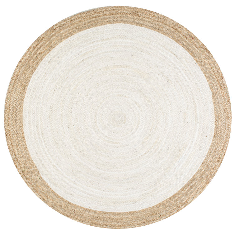 Palermo Casual Bordered Power Loom Jute Off White Rug