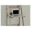 Bureau d'ordinateur à échelle inclinée de 61 pouces beige et brun, poste de travail de bureau à domicile avec stratifié aspect bois