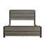 Grand lit contemporain 1Pc avec finition gris antique et brun foncé à 2 tons pour une utilisation dans la chambre à coucher