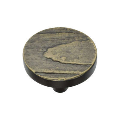 Heritage Brass Cabinet Knob Round Pine Design