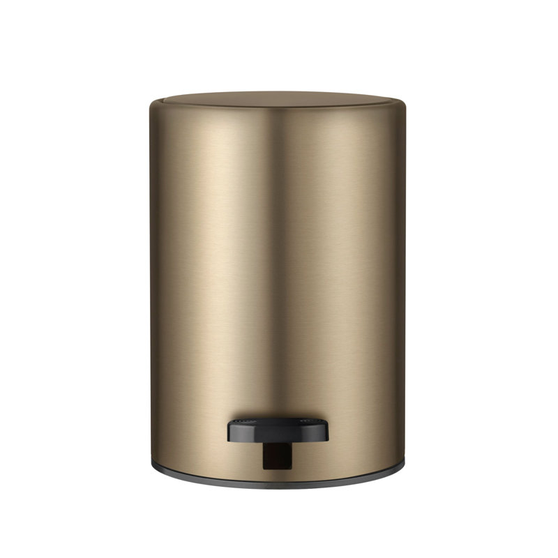 MODO Pedal Bin Wastepaper Basket - Black, Metallic Brass
