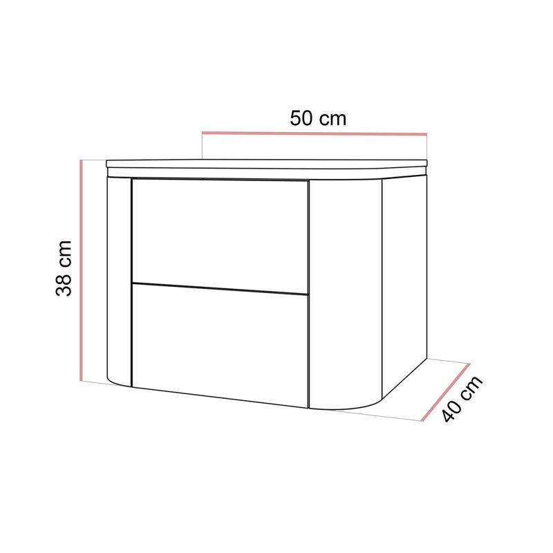 50 cm W Bedside Table, hanging