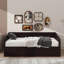 Lit de jour simple en bois avec lit coulissant et deux tiroirs de rangement, lit de jour extensible-73255102