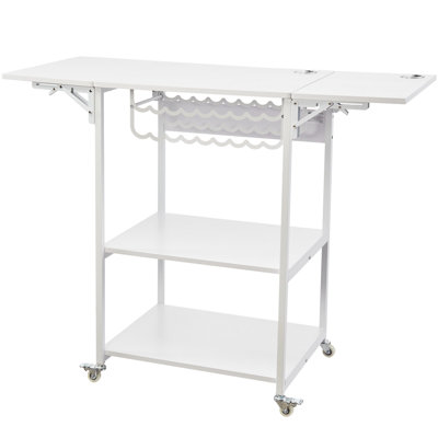 Heat Press Table, 3 Tier Movable Heat Press Stand, Foldable Heat Transfer Machine Stand With Wheels And Vinyl Roll Holder, Rolling Metal Workbench For Sublimation Transfer Machine, White