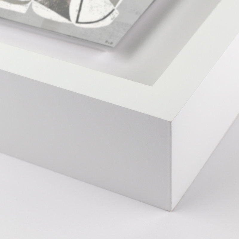 Vedene Print by Bangbouh Studio, 24" H x 20" W x 1.5" D, Light Gray/Red/White/Gold/Blue, White