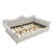 Queen Size Upholstered Daybed with LED and Nail Head Decoration, Beige-719818120