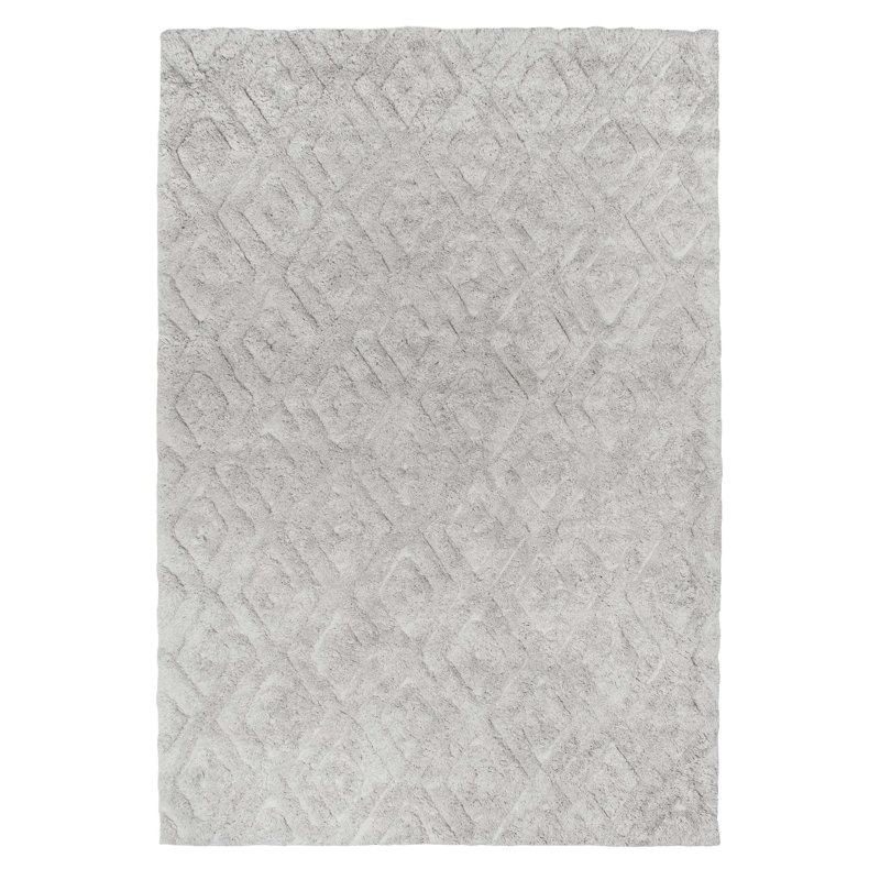 Motif géométrique Miken Tapis gris, Rectangle 5 pi x 8 pi