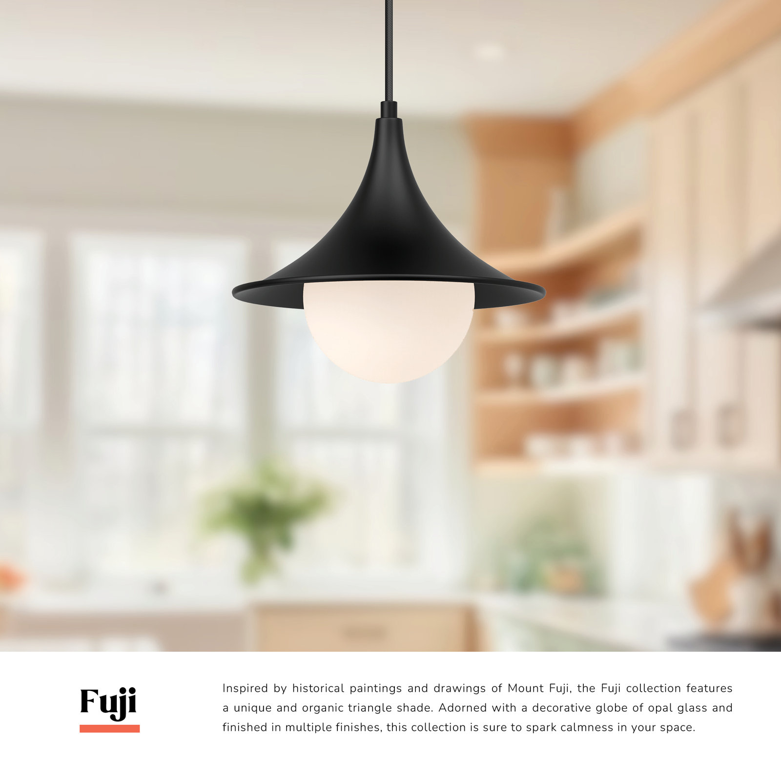 Hermit Single Light Glass Pendant, 83.63" H x 9.5" W x 9.5" D, Matte Black/Opal Matte Glass