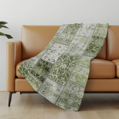 Addison Machine Washable Sherpa Panel Throw Blanket