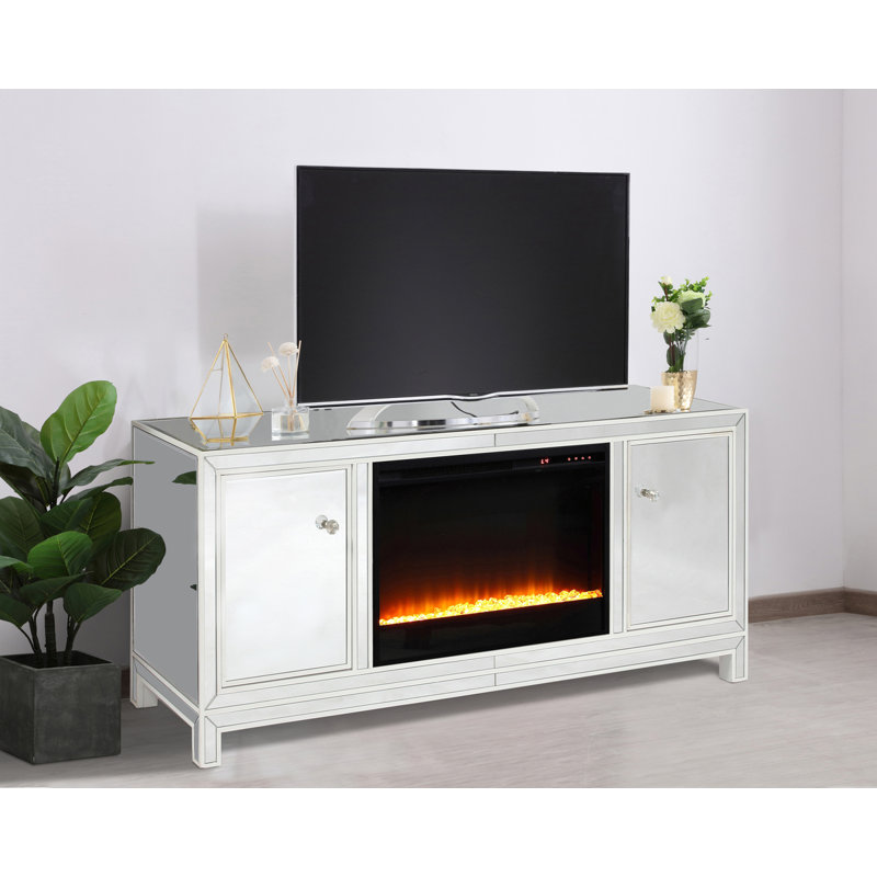 Crédence de rangement l 60 po avec foyer électrique inclus
