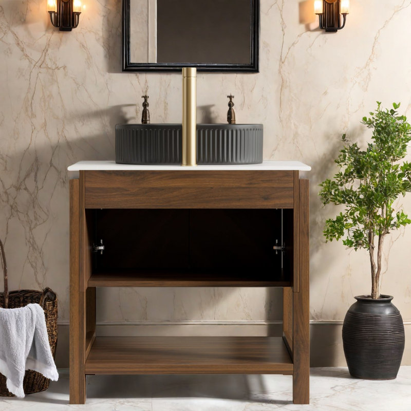 Meuble-lavabo moderne (doit inclure le meuble-lavabo et le lavabo) avec rangement