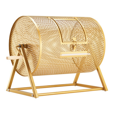 Porte-bobine de tirage au sort, 16,1 po x 11,9 po, peut contenir 5000 billets ou 200 balles de ping-pong, cage de tirage au sort de loterie avec poignée renforcée, support triangulaire stable, pour les événements et les rassemblements, or
