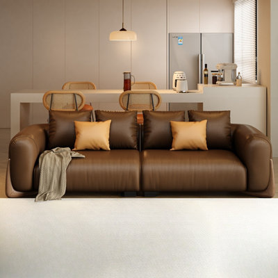 Ultra-minimalist Straight-lined Brown Sofa