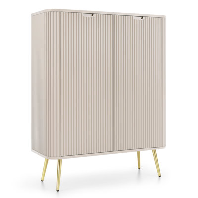 Zova High Sideboard Two Door With Slatted Fronts 103 cm With Legs