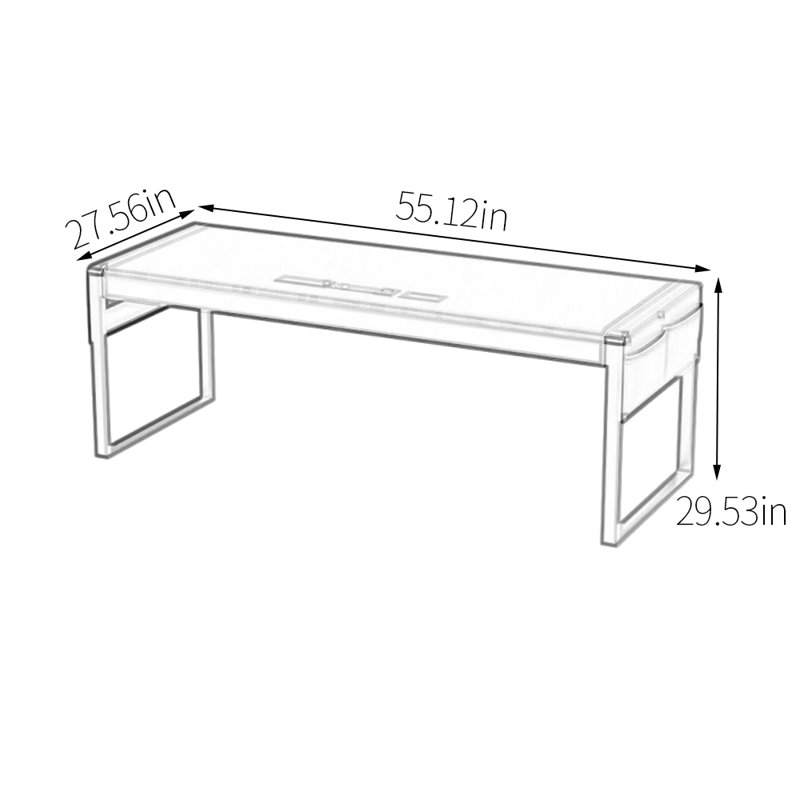 Bureau d'ordinateur Cacheham, Brun, H 29,53 po x l 55,12 po x P 27,56 po