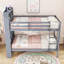 Lit superposé simple en bois avec tablettes-976318943