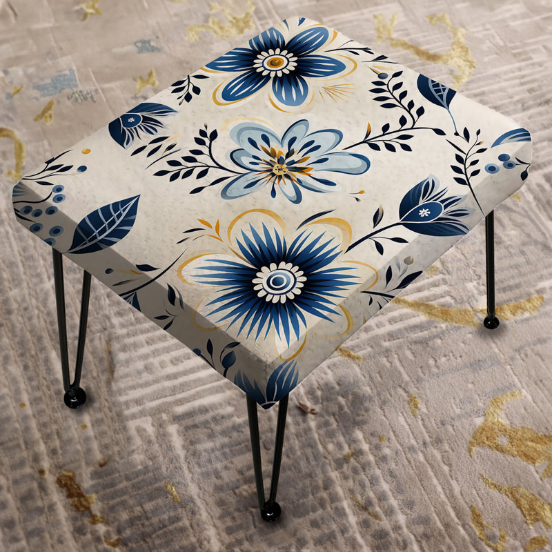 Fleurs gracieuses antiques - repose-pieds rectangulaire floral