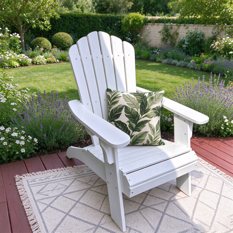 Fauteuil Adirondack surdimensionné avec porte-gobelet, Blanc